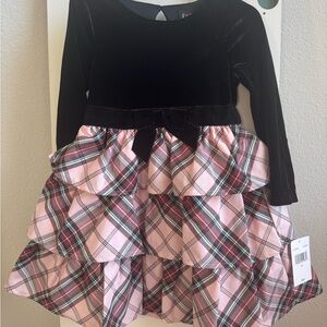 Lilt Toddler Girls Long Sleeve Velvet A-Line Dress